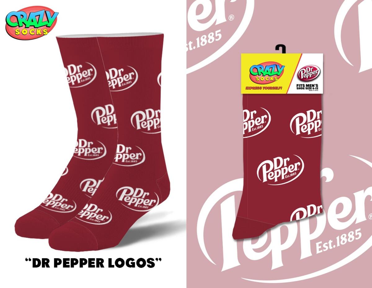 Dr. Pepper Men's Crew Socks, 6-Pack