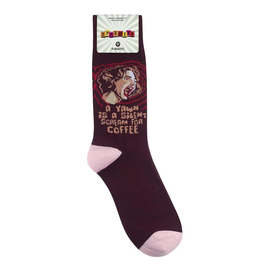 A Yawn Is a Silent Scream For Coffee Socks