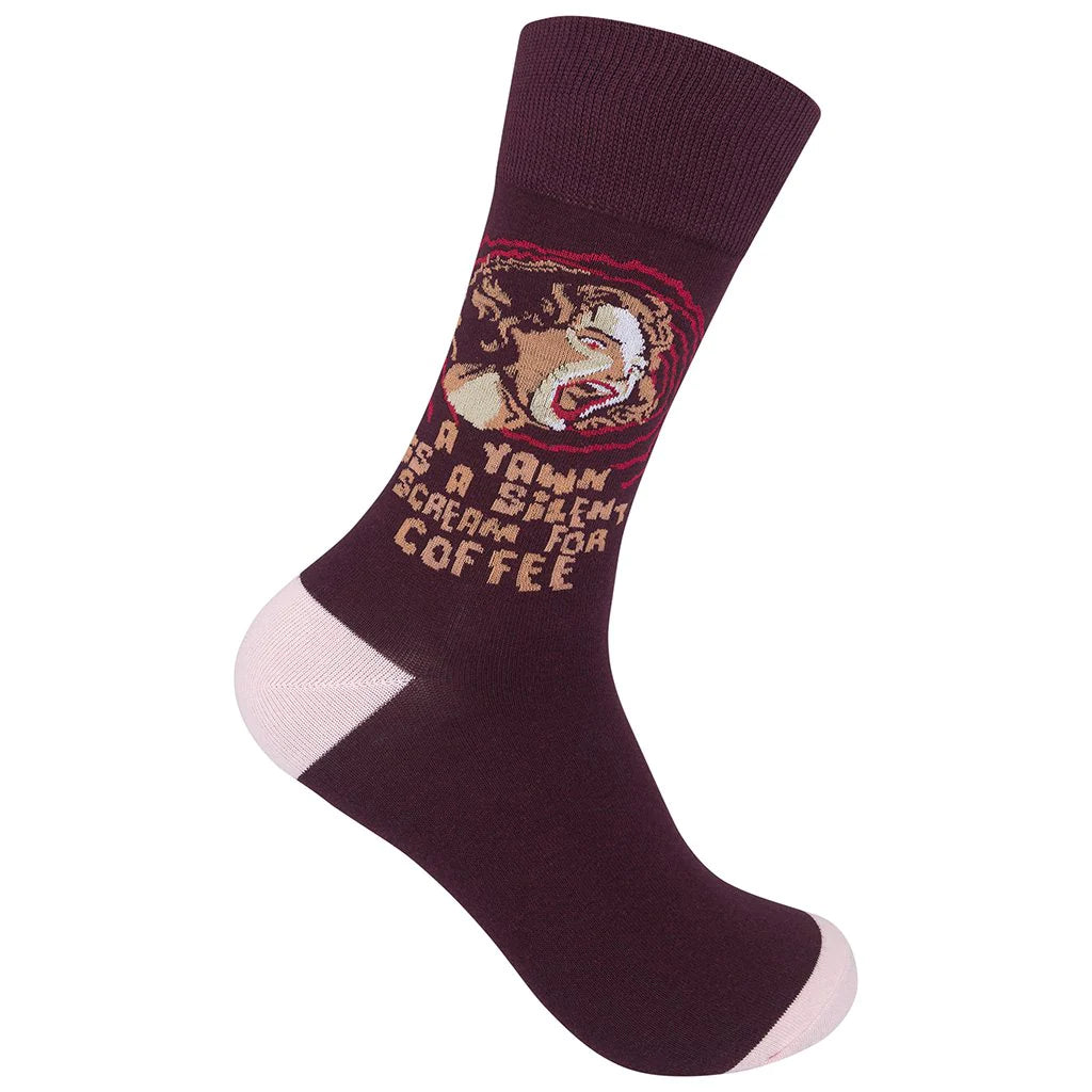 A Yawn Is a Silent Scream For Coffee Socks