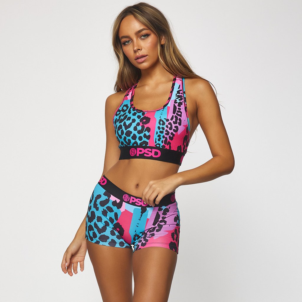 Scattered Cheetah Pop Performance Bra