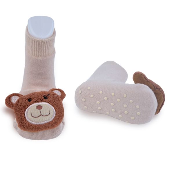 Baby Teddy Bear Rattle Socks