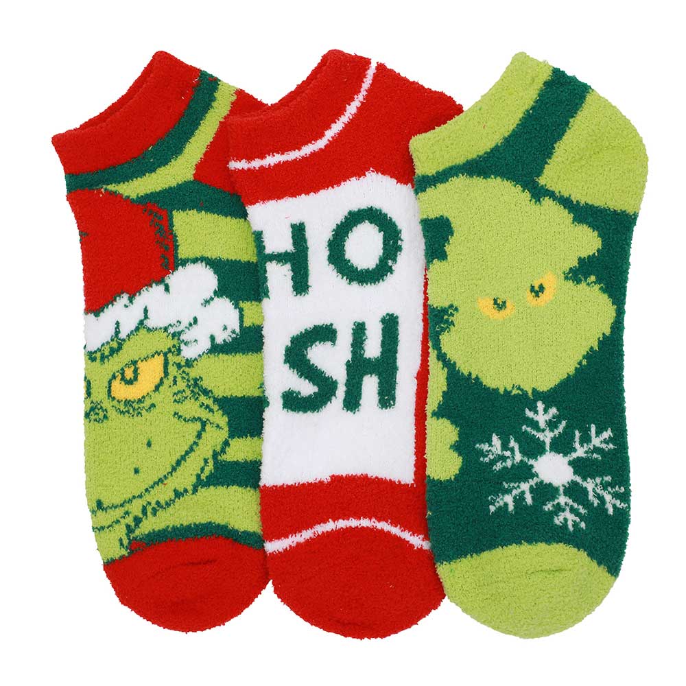 Fuzzy The Grinch 3 Pack Ankle