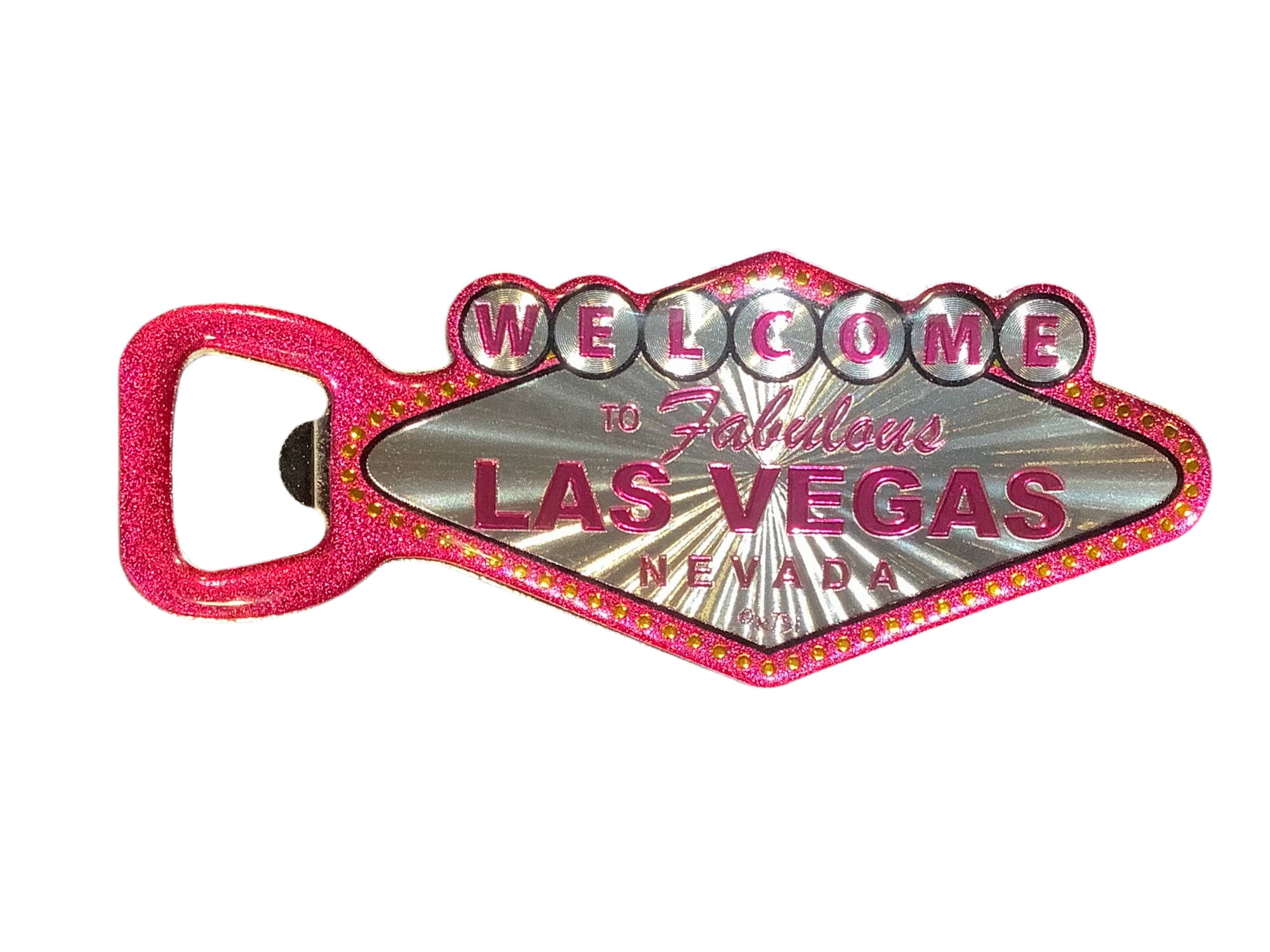 B/O Pink Las Vegas Welcome Sign Magnet