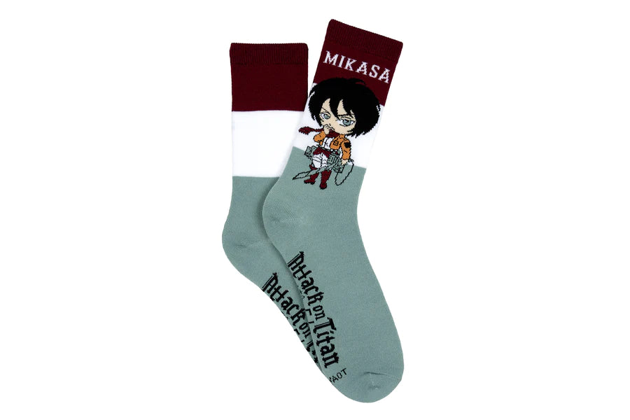 Attack On Titan Mikasa Crew Sock