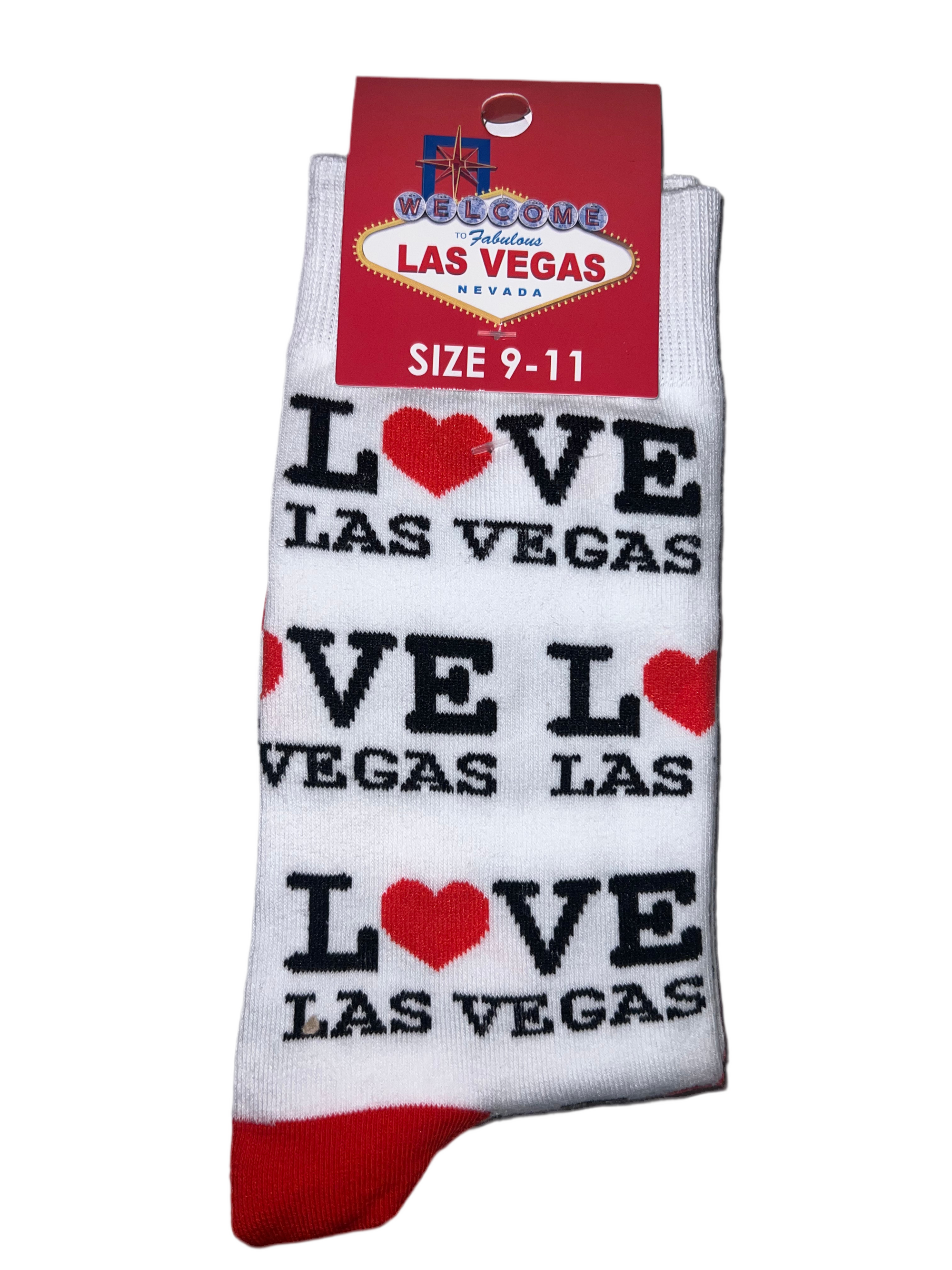 Love LV Red Las Vegas Socks