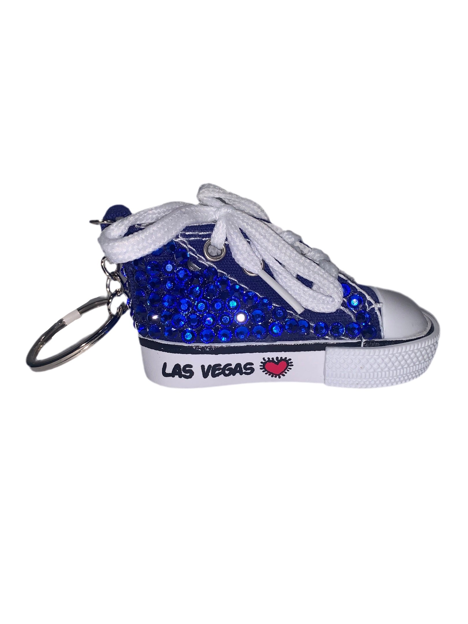 Shoe W/Stones Blue Key Chain