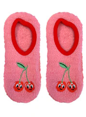 Fuzzy Cherry Slippers