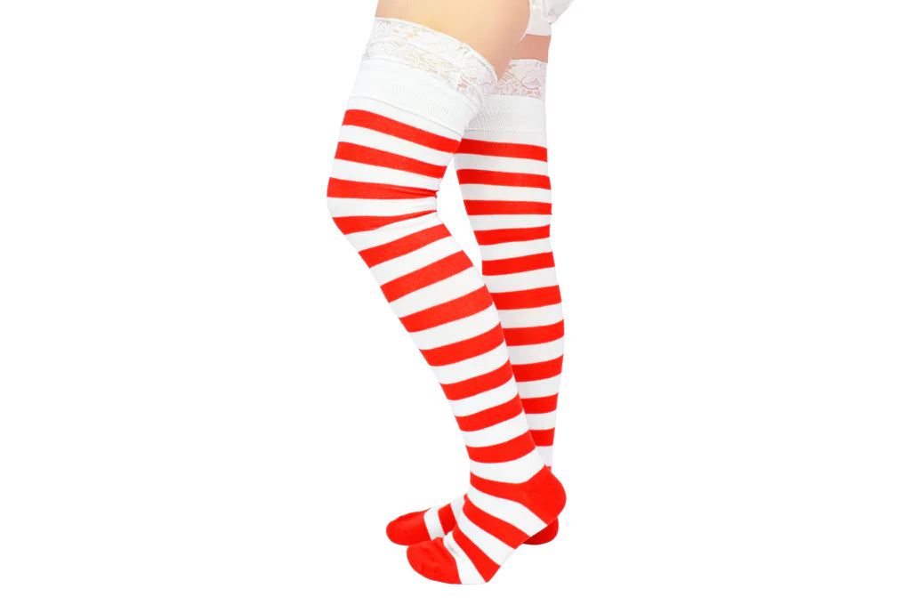 Sock House Co. Ladies Rugby Lace Thigh High Socks