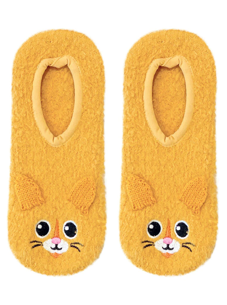 Fuzzy Tan Kitty Slipper