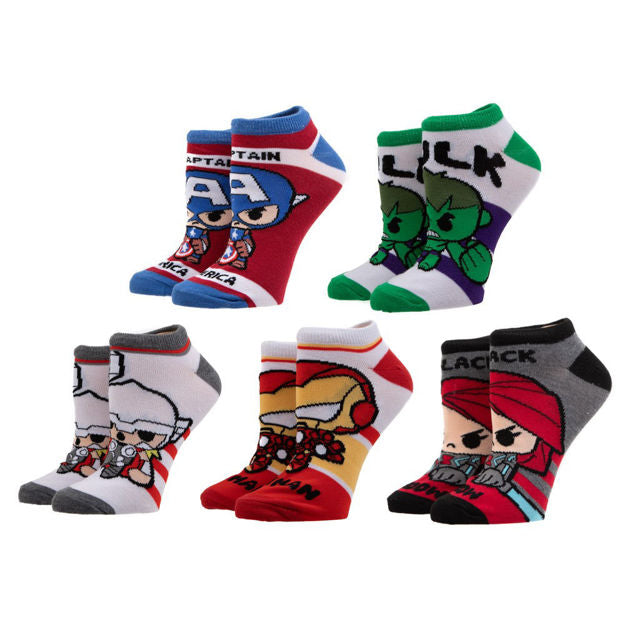 Marvel Chibi Avengers 5 Pair Ankle Socks
