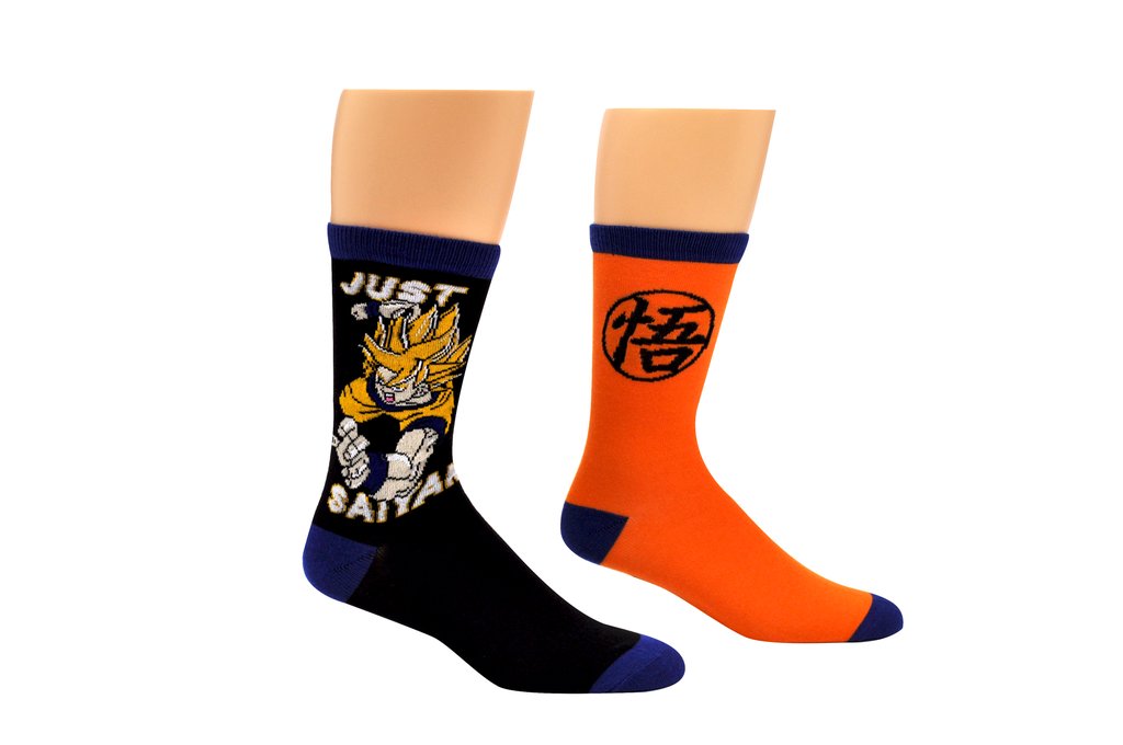 Dragon Ball Z Just Saiyan 2 Pair Pack Crew Socks