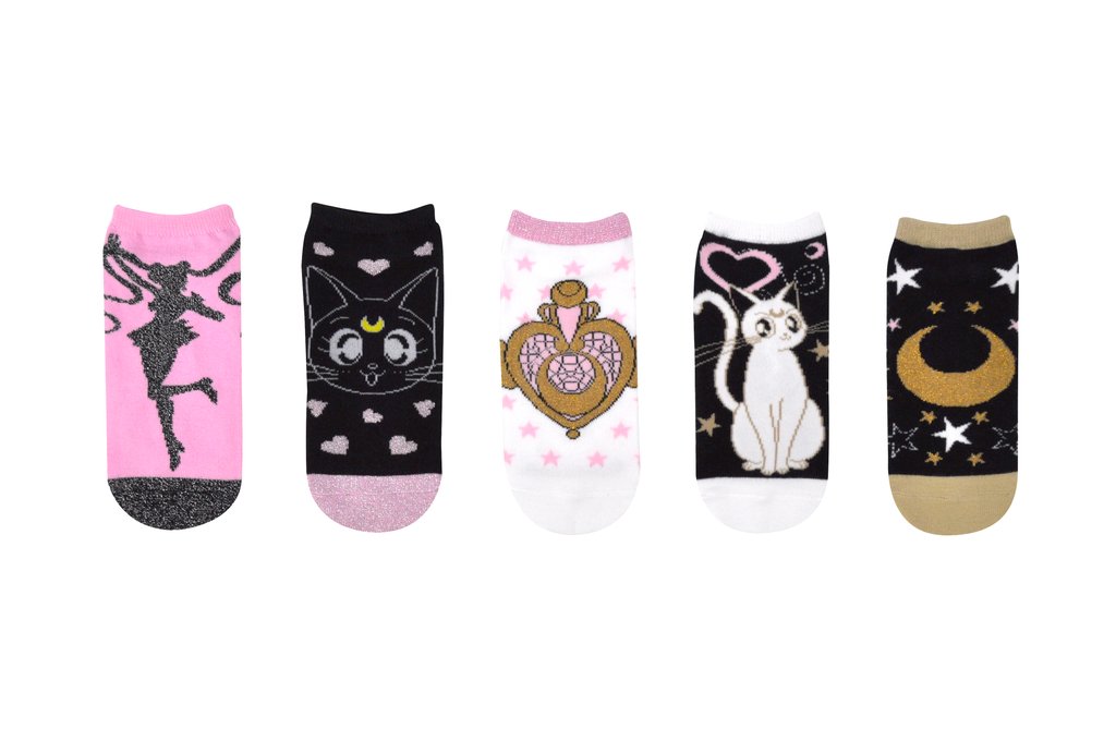 Sailor Moon Lurex 5 Pair Pack Lowcut Socks