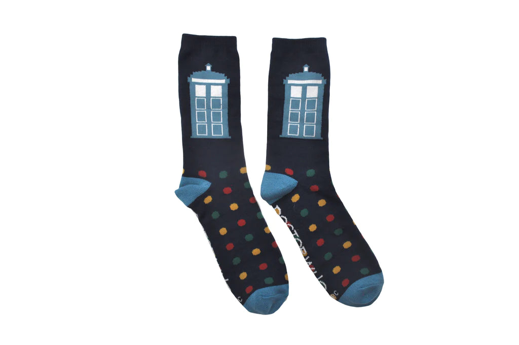 Doctor Who Tardis Dot Crew Sock