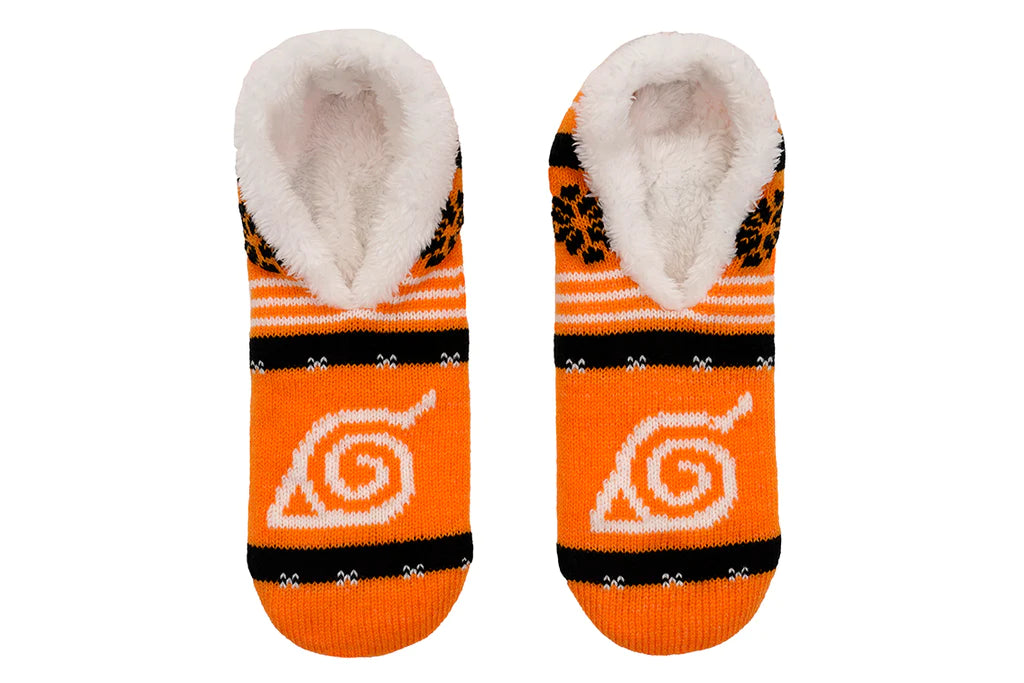 Naruto Shippuden Fair Isle Hidden Leaf Plush Slip On Sock